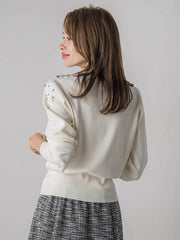 アシメパールビジューニット