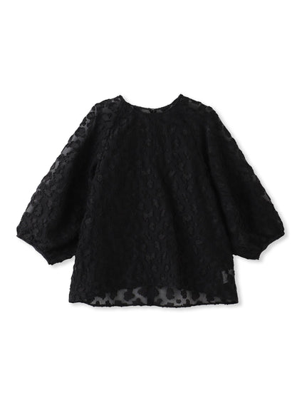 Flower Jacquardブラウス≪洗濯機で洗える≫