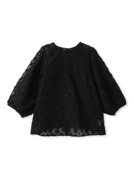 Flower Jacquardブラウス≪洗濯機で洗える≫