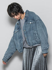 中綿デニムジャケット≪洗濯機で洗える≫