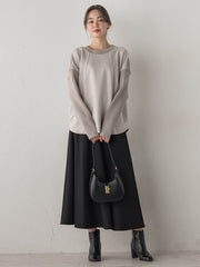 両面起毛ストレッチスカート≪洗濯機で洗える≫