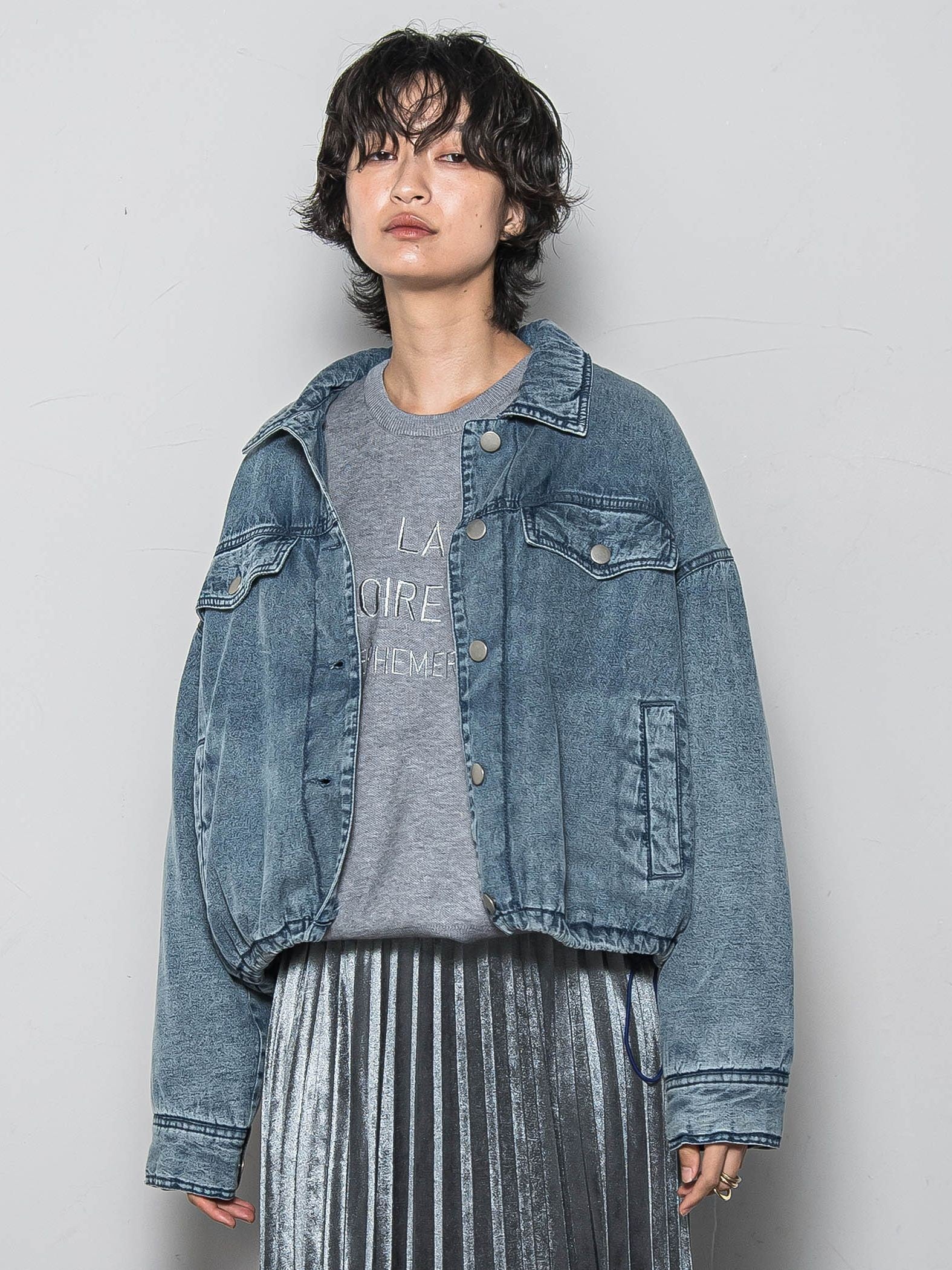 中綿デニムジャケット≪洗濯機で洗える≫