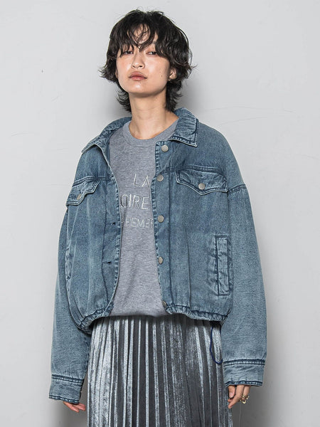 中綿デニムジャケット≪洗濯機で洗える≫