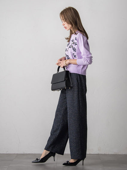 【新色追加】ボタニカルモチーフ刺繍カーディガン