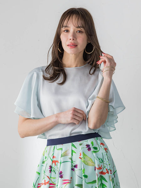 ラッフルスリーブブラウス