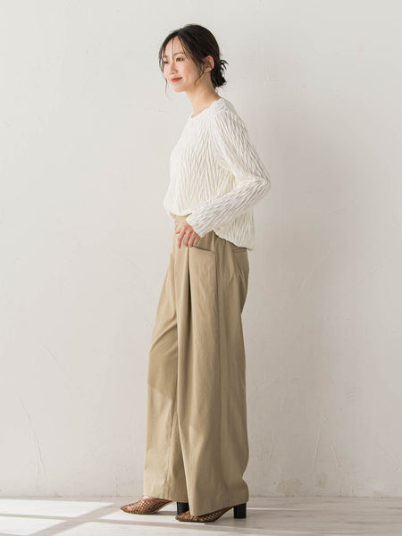 【WEB限定】フリルジャガードクルーネックプルオーバー