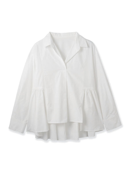 モイストブロードラッフルヘムブラウス