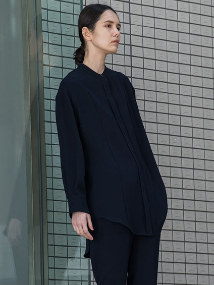 ダブルクロス2WAYロングシャツブラウス≪洗濯機で洗える/セットアップ対応≫