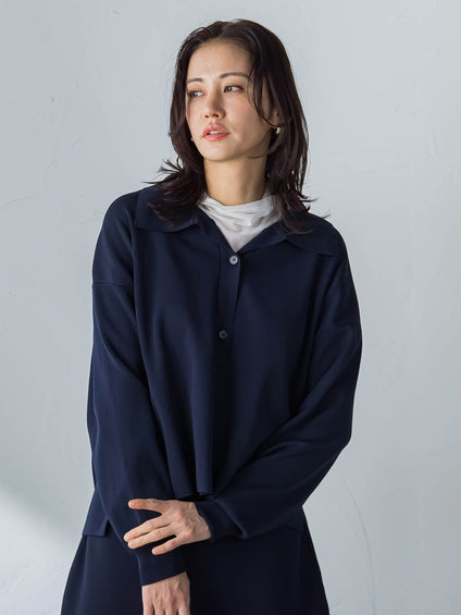 襟付きスキッパーニットプルオーバー