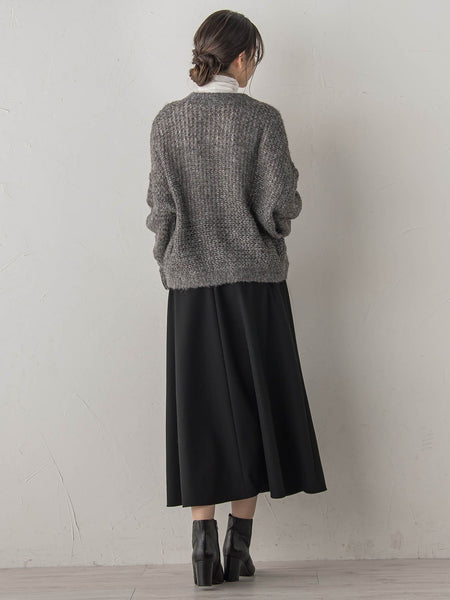 【WEB限定】モヘヤラメVネックショートプルオーバー≪手洗い可能≫