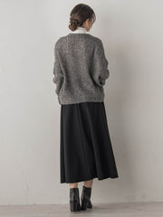 【WEB限定】モヘヤラメVネックショートプルオーバー≪手洗い可能≫