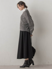 【WEB限定】モヘヤラメVネックショートプルオーバー≪手洗い可能≫