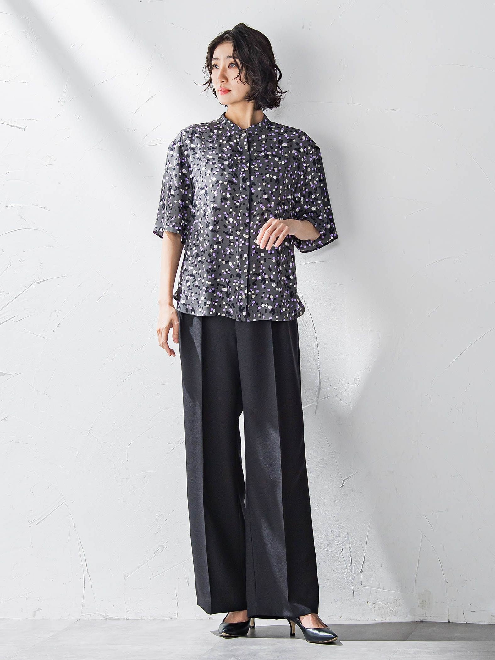 【WEB限定】タックワイドパンツ≪洗濯機で洗える≫