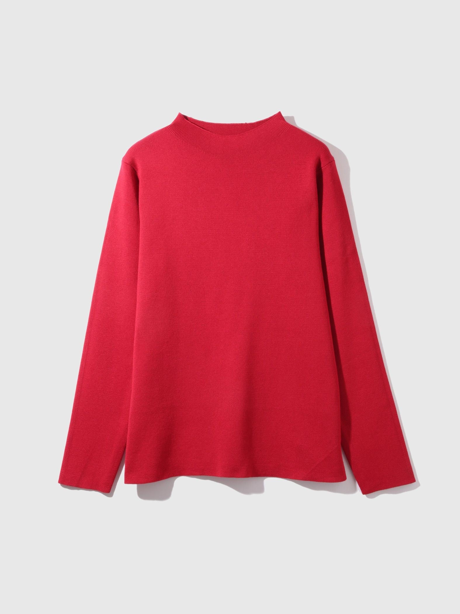 ハイネック総針ニットプルオーバー≪手洗い可能≫