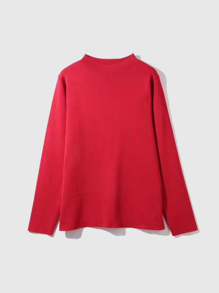 ハイネック総針ニットプルオーバー≪手洗い可能≫