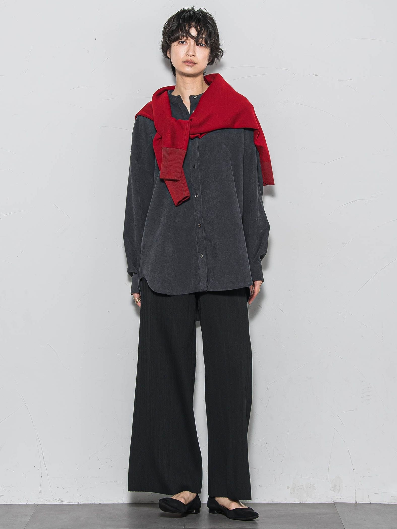 【WEB限定】裏起毛プリーツパンツ≪手洗い可能≫