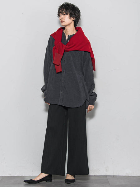 【WEB限定】裏起毛プリーツパンツ≪手洗い可能≫