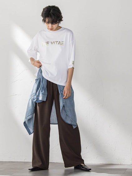 箔プリントロゴTシャツ≪手洗い可能≫