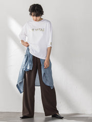 箔プリントロゴTシャツ≪手洗い可能≫