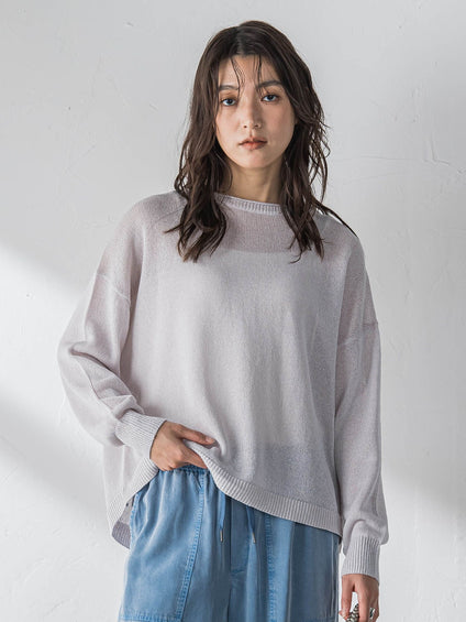 ペーパーブレンドルーズニットプルオーバー