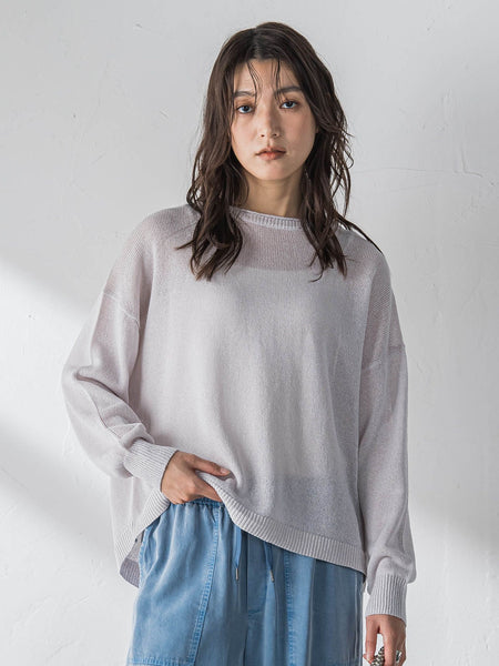 ペーパーブレンドルーズニットプルオーバー