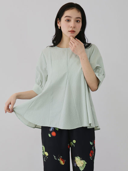 カラミタンブラーハーフスリーブブラウス