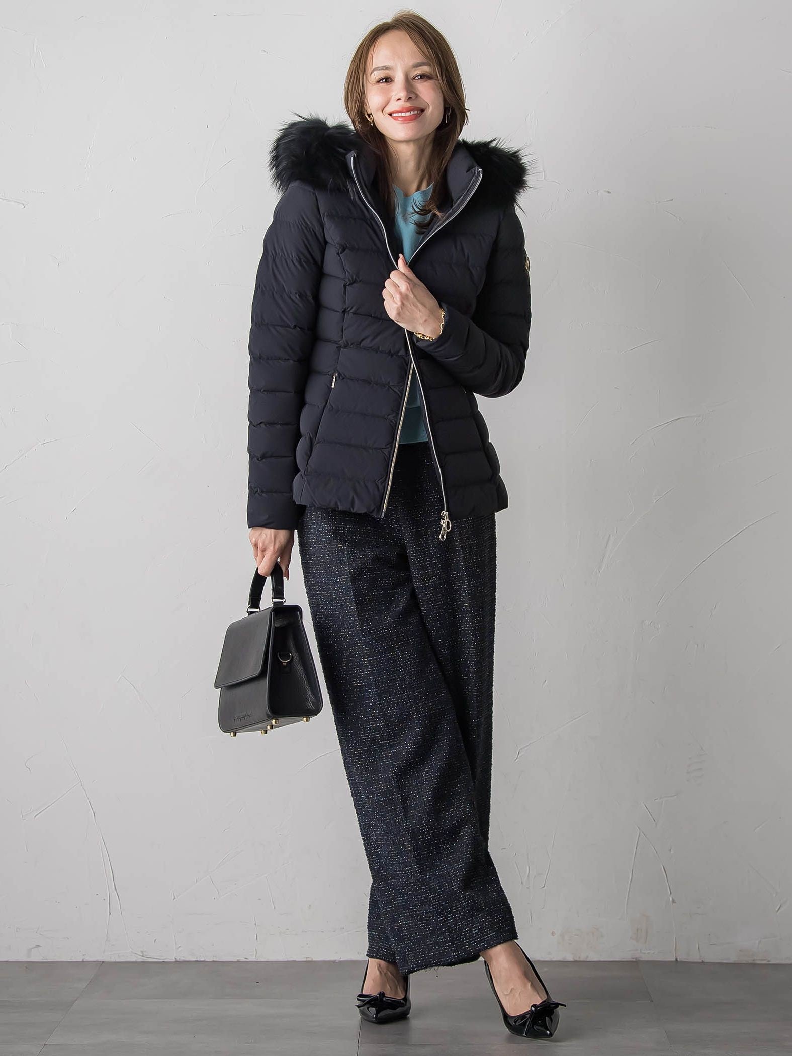 ツイードラメワイドパンツ