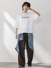 箔プリントロゴTシャツ≪手洗い可能≫