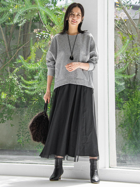 パウダーサテンリバーシブルスカート