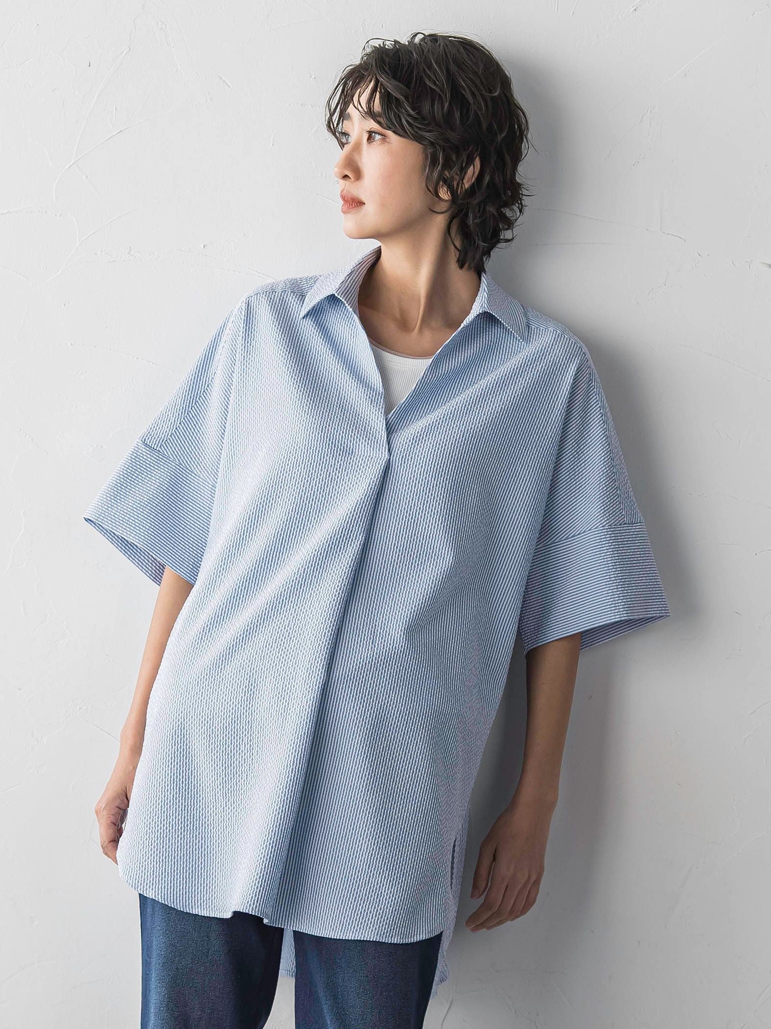 【WEB限定/追加生産】”着るだけでサマになる”頼れるスキッパーチュニック