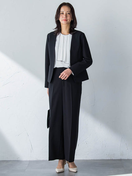 トリクシオンノーカラージャケット≪セットアップ対応/手洗い可能≫