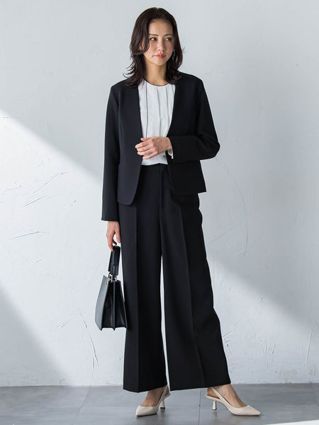 トリクシオンノーカラージャケット≪セットアップ対応/手洗い可能≫