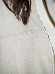 【WEB限定】マシュマロスウェードノーカラーブルゾン≪手洗い可能≫