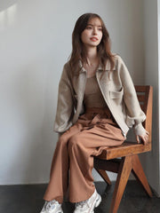 Belted Tack Pants［under150cmさんもオススメ］≪手洗い可能≫