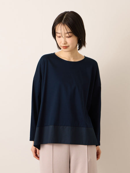 《予約》【機能するミニマル服】異素材プルオーバー 《接触冷感》