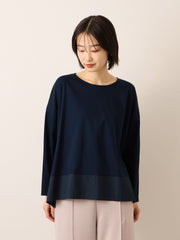 《予約》【機能するミニマル服】異素材プルオーバー 《接触冷感》