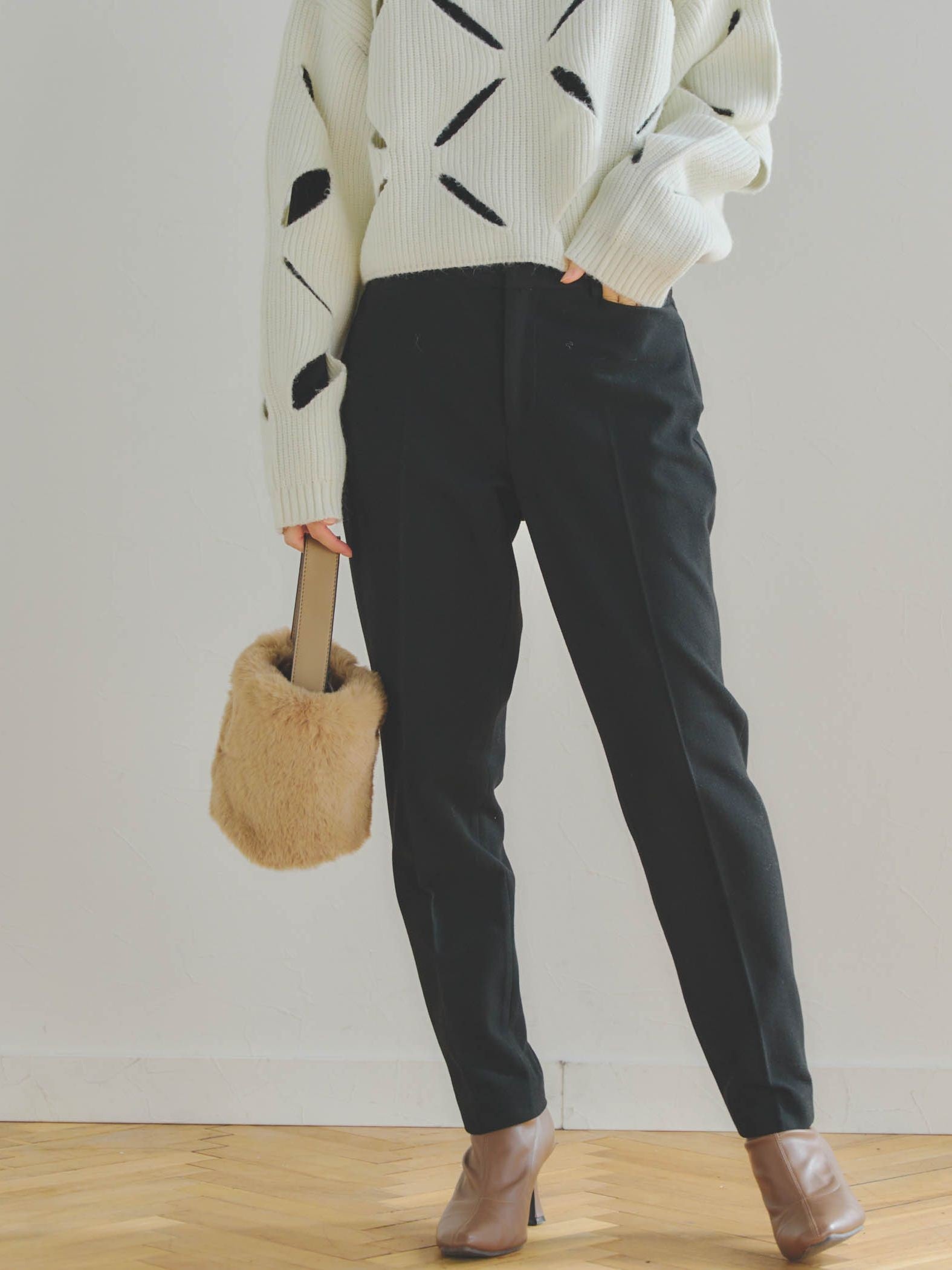 両面起毛センタープレスパンツ≪洗濯機で洗える≫