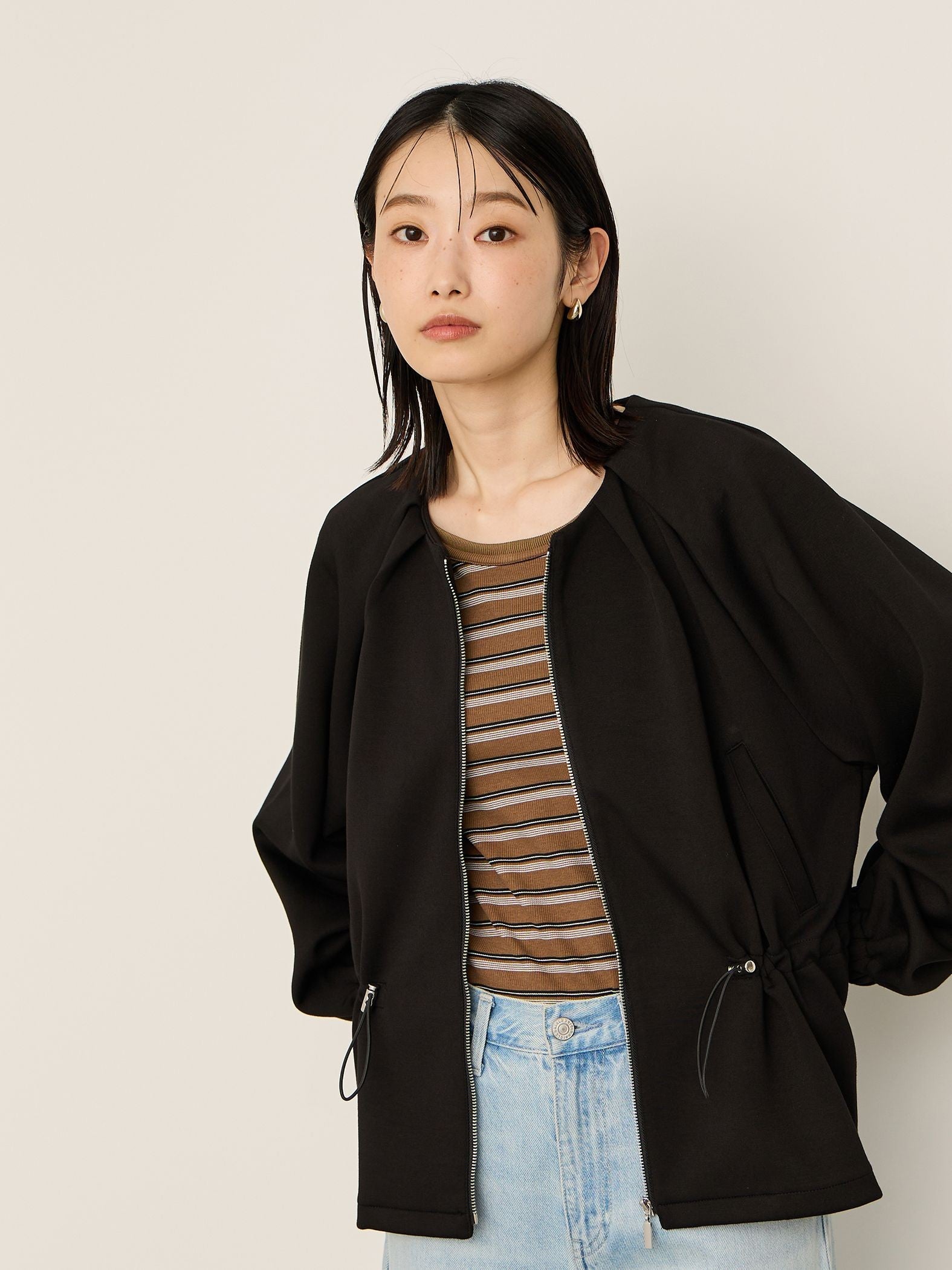 ダンボールドローコードブルゾン≪手洗い可能≫