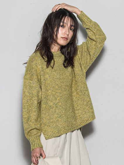 ラメスパンコールクルーネックニット≪手洗い可能≫