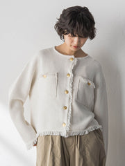 デニムライクニットジャケット