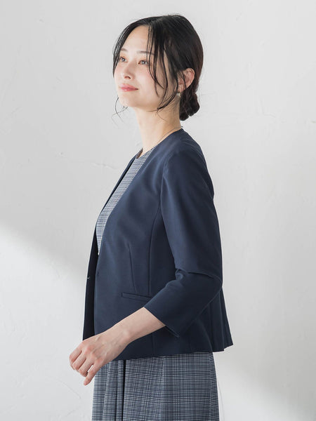 ジャージーノーカラージャケット