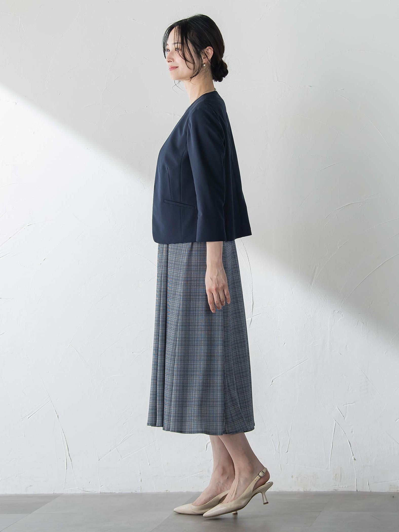 ジャージーノーカラージャケット