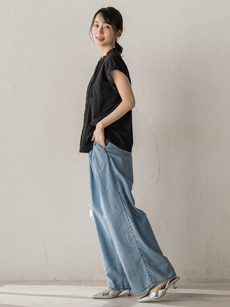 【WEB限定】サスティナコットンライクローンブラウス