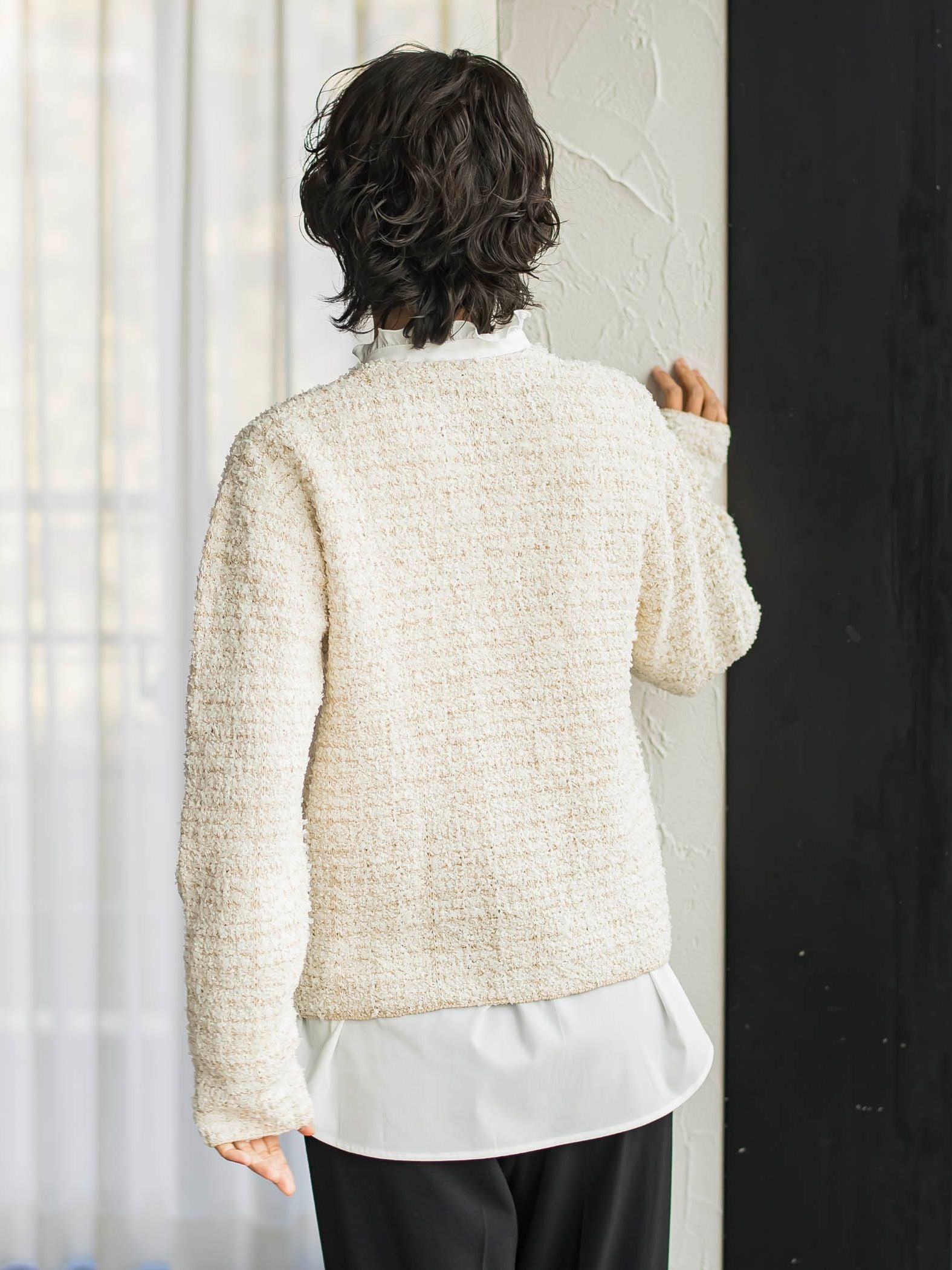 ツイードカーディガン