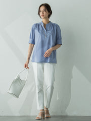 ライクアウーヴンカットソー≪接触冷感/洗濯機で洗える≫