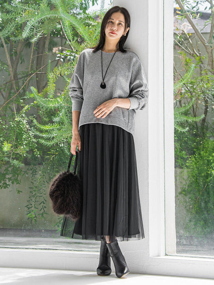 パウダーサテンリバーシブルスカート