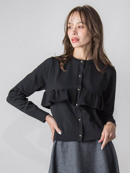 【WEB限定】フリルクルーカーディガン