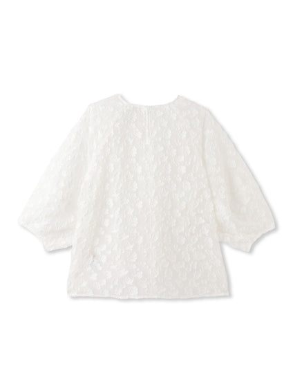 Flower Jacquardブラウス≪洗濯機で洗える≫