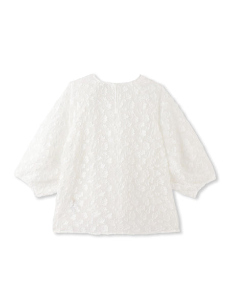 Flower Jacquardブラウス≪洗濯機で洗える≫