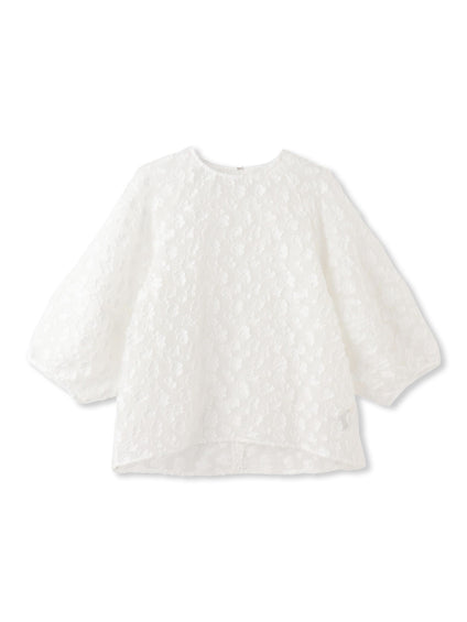 Flower Jacquardブラウス≪洗濯機で洗える≫